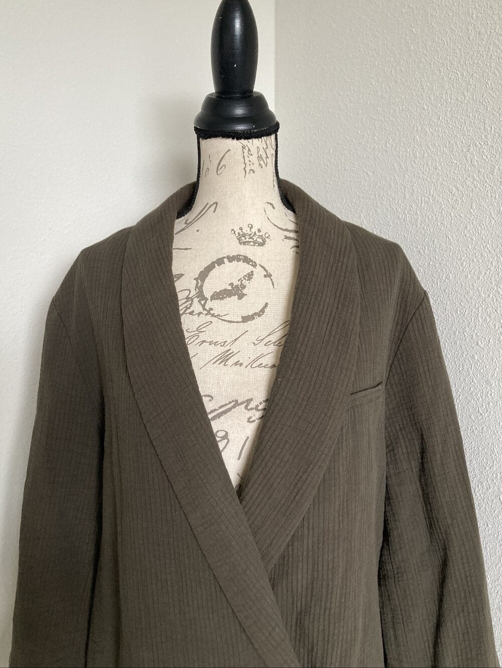 SOLD Free People Rowan Blazer XL Oversized Utility Boho Green Cotton - Picture 16 of 17